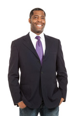 Portait of adult man, isolated on white