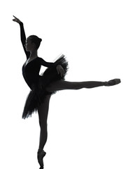 young woman ballerina ballet dancer dancing silhouette
