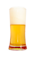 a glass full of beer isolated on white