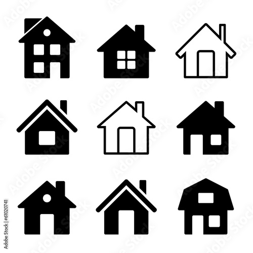 "House Icons Set on White" Stock image and royalty-free vector files on