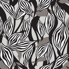 Floral seamless pattern. Abstract Leaves Background Texture.