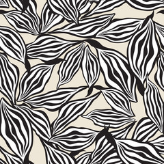 Floral seamless pattern. Abstract Leaves Background Texture.