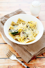 ravioli in a white bowl