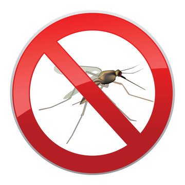 Stop mosquito symbol. No Mosquitos Sign