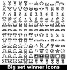 trophy and awards icons set