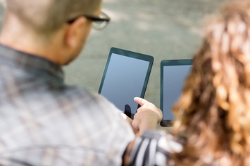 University Students Using Digital Tablets