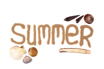 Summer sign written with sand