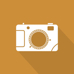 Photo-camera flat icon with long shadow