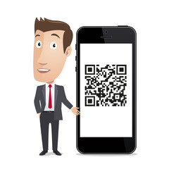 Business character - Smartphone QR code