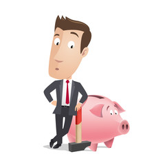Business character - piggy bank