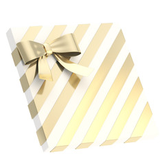 Wrapped gift box with a bow and ribbon