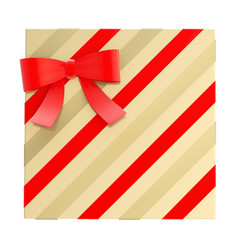 Wrapped gift box with a bow and ribbon