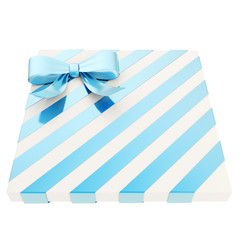 Obraz premium Wrapped gift box with a bow and ribbon