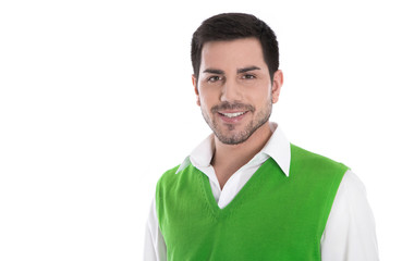 Fototapeta premium Gesicht: Business Mann lachend und erfolgreich