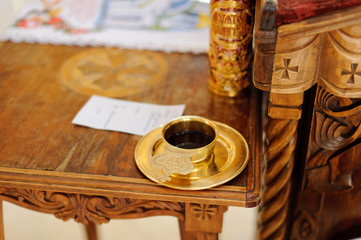 Golden Cup with Wine