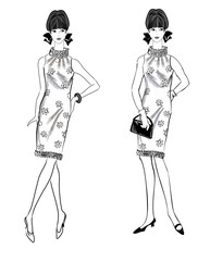 Fashion dressed woman (1950's 1960's style) Retro girl