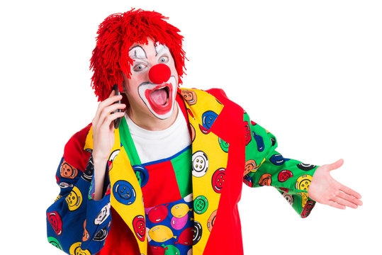 clown telefoniert