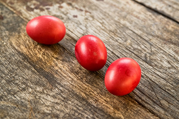 Red easter eggs