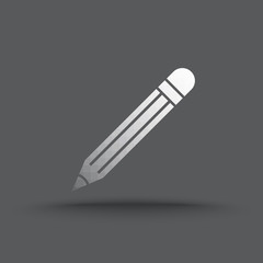 Vector of transparent pencil icon on isolated background
