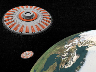 Obraz premium Ufos - 3D render