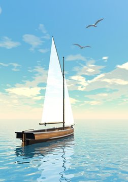Sailing boat - 3D render
