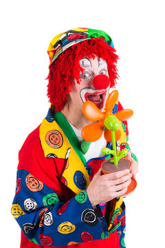 clown mit blume