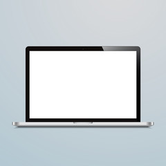 laptop white screen blue background
