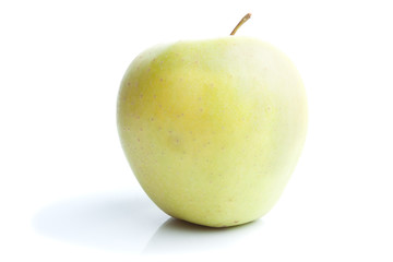 Single green apple isolated on white