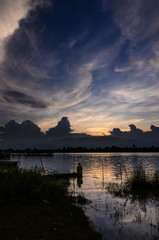 Fototapeta premium silhouette River in Thailand