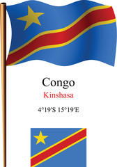 congo wavy flag and coordinates