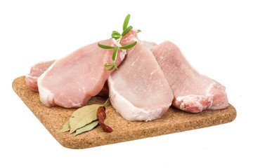 Raw pork steak