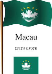 macau wavy flag and coordinates