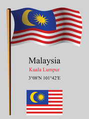 malaysia wavy flag and coordinates