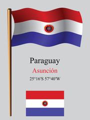 paraguay wavy flag and coordinates