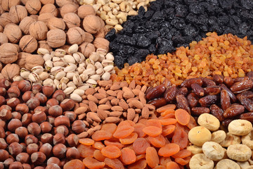Assorted nuts and dried fruits
