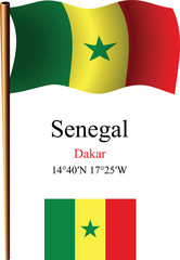 senegal wavy flag and coordinates