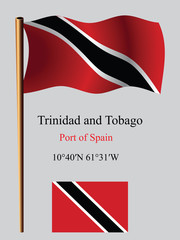 trinidad and tobago wavy flag and coordinates