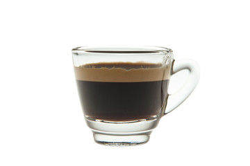 Espresso shot in Glass isolated on white