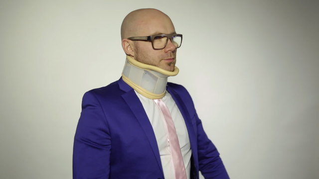 A man with a broken neck