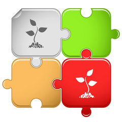 Sprout. Vector puzzle.