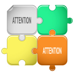 Attention. Vector puzzle.