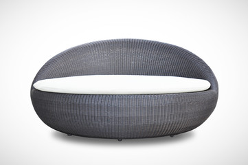 Round shape wicker sofa bed 