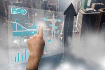 Composite image of hand pointing