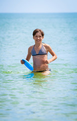 sports girl in the sea