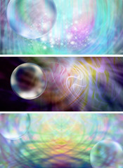 Mystical Bubbles website banner headers