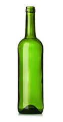 Empty green glass wine bottle