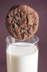 Chocolate chip cookies and milk