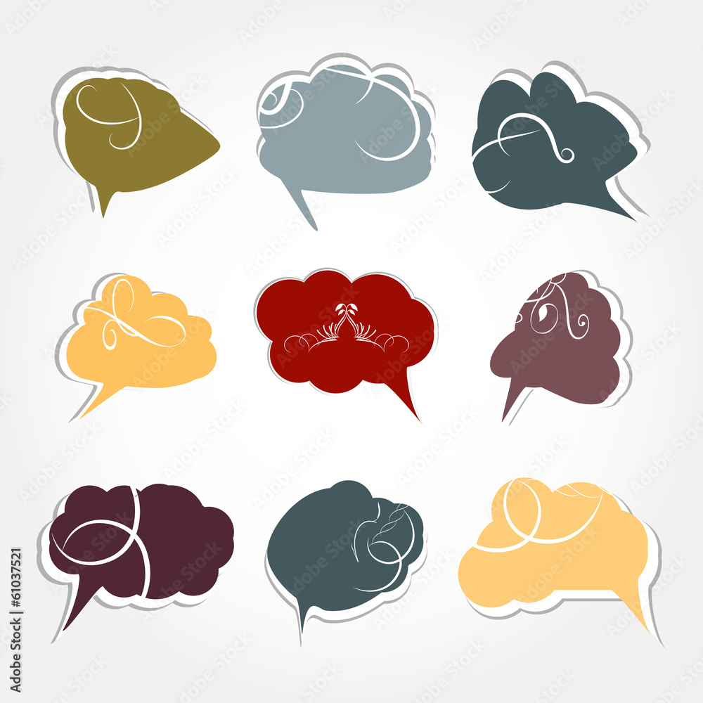 Fototapete set of cloud icon computing concept design