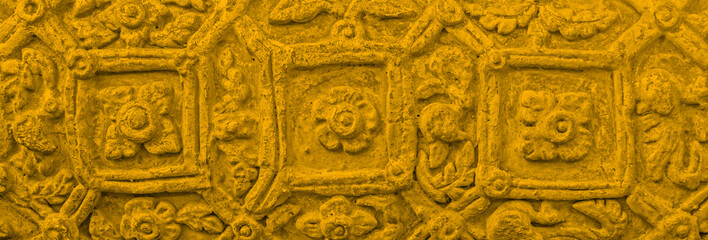 wood carve, Thai old magnificent leaf texture wood carving