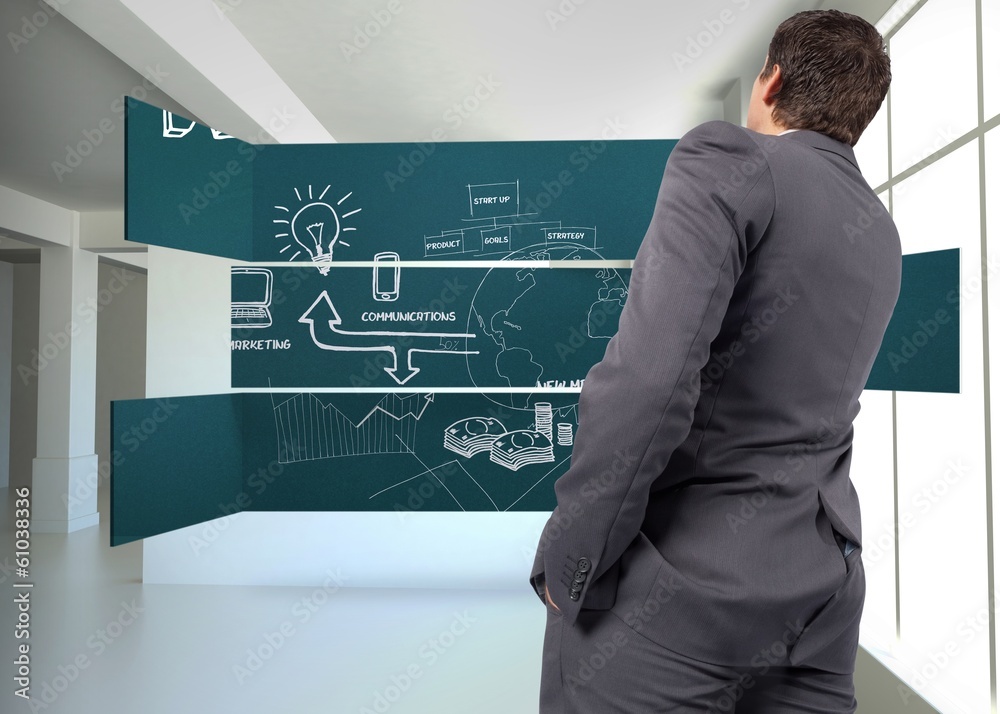 Poster composite image of thinking businessman